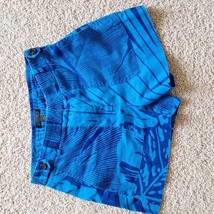J.Crew Blue Tropical Print Linen Shorts Size 0
